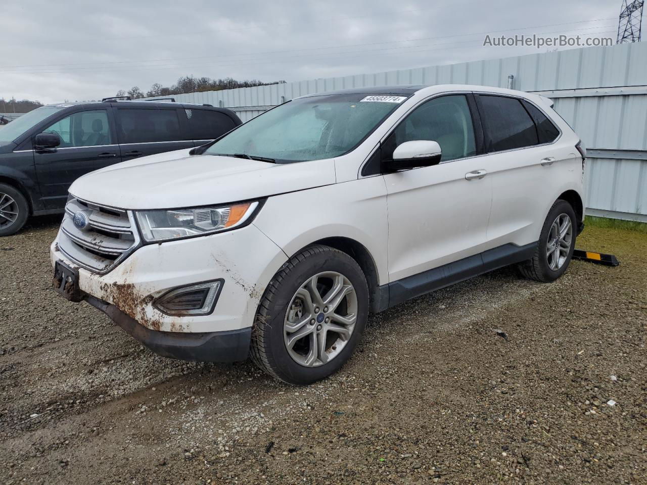 2016 Ford Edge Titanium White vin: 2FMPK3K84GBB53398