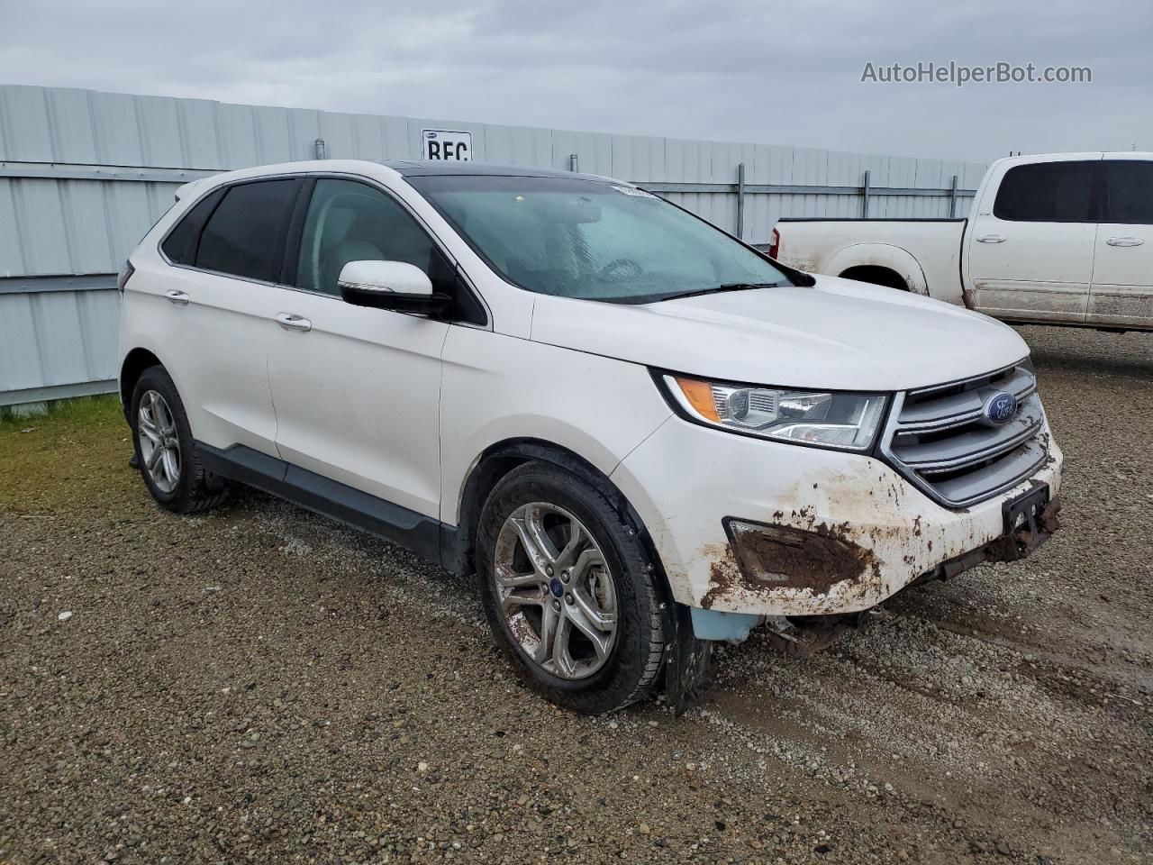 2016 Ford Edge Titanium White vin: 2FMPK3K84GBB53398