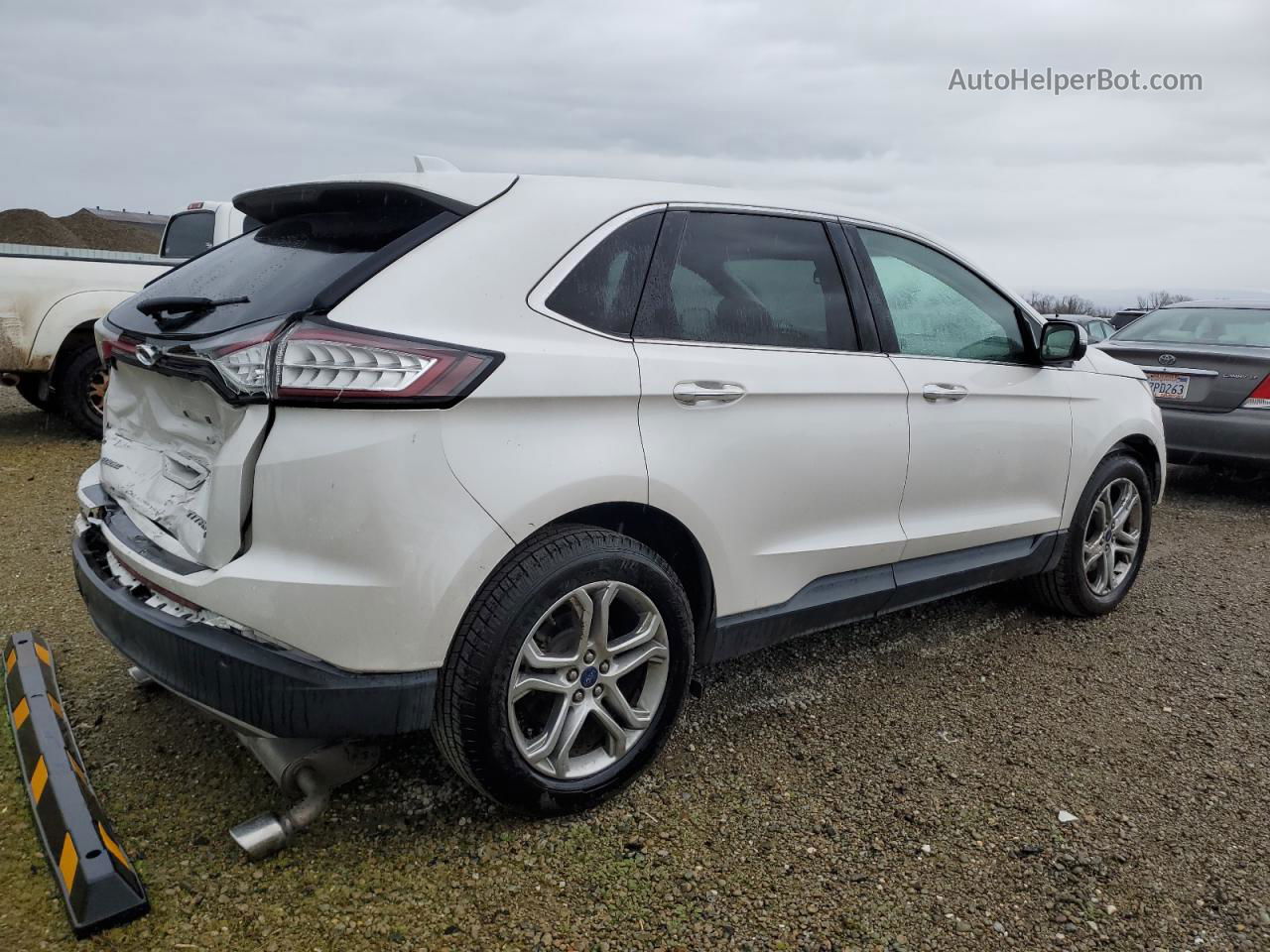 2016 Ford Edge Titanium Белый vin: 2FMPK3K84GBB53398