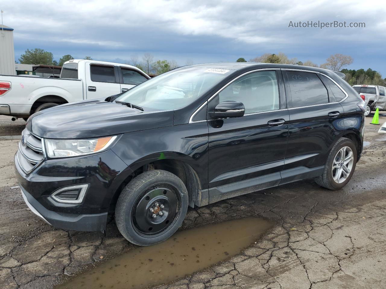 2016 Ford Edge Titanium Черный vin: 2FMPK3K85GBB48114