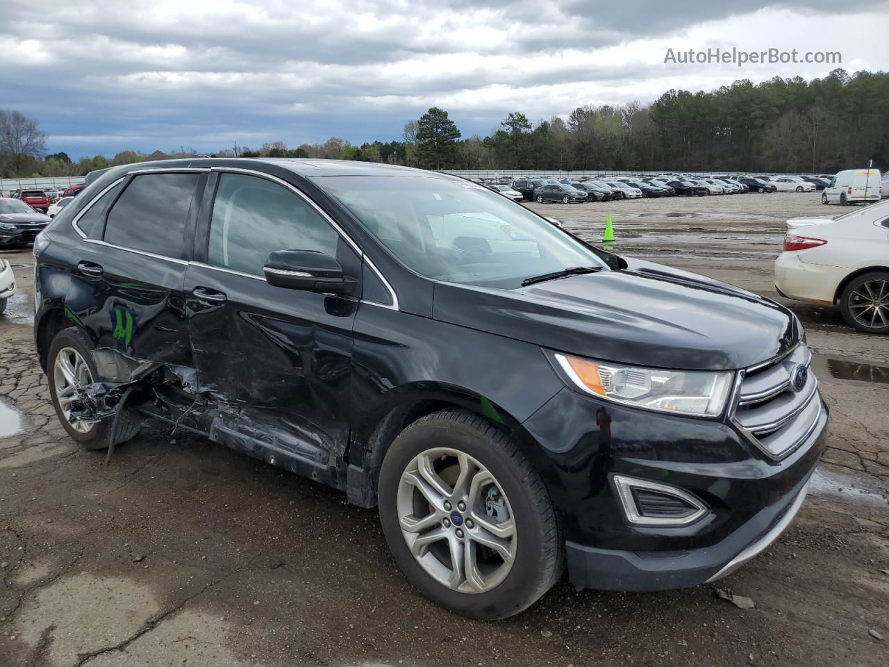 2016 Ford Edge Titanium Черный vin: 2FMPK3K85GBB48114