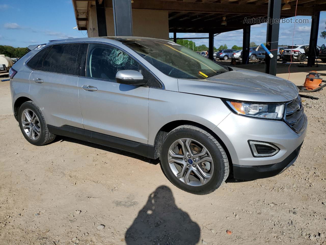 2016 Ford Edge Titanium Серебряный vin: 2FMPK3K86GBB65956