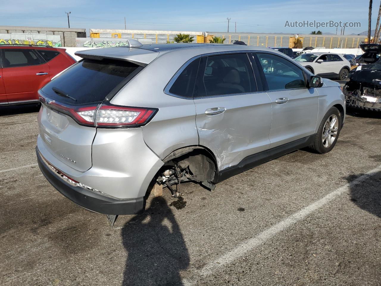 2018 Ford Edge Titanium Silver vin: 2FMPK3K86JBB88502