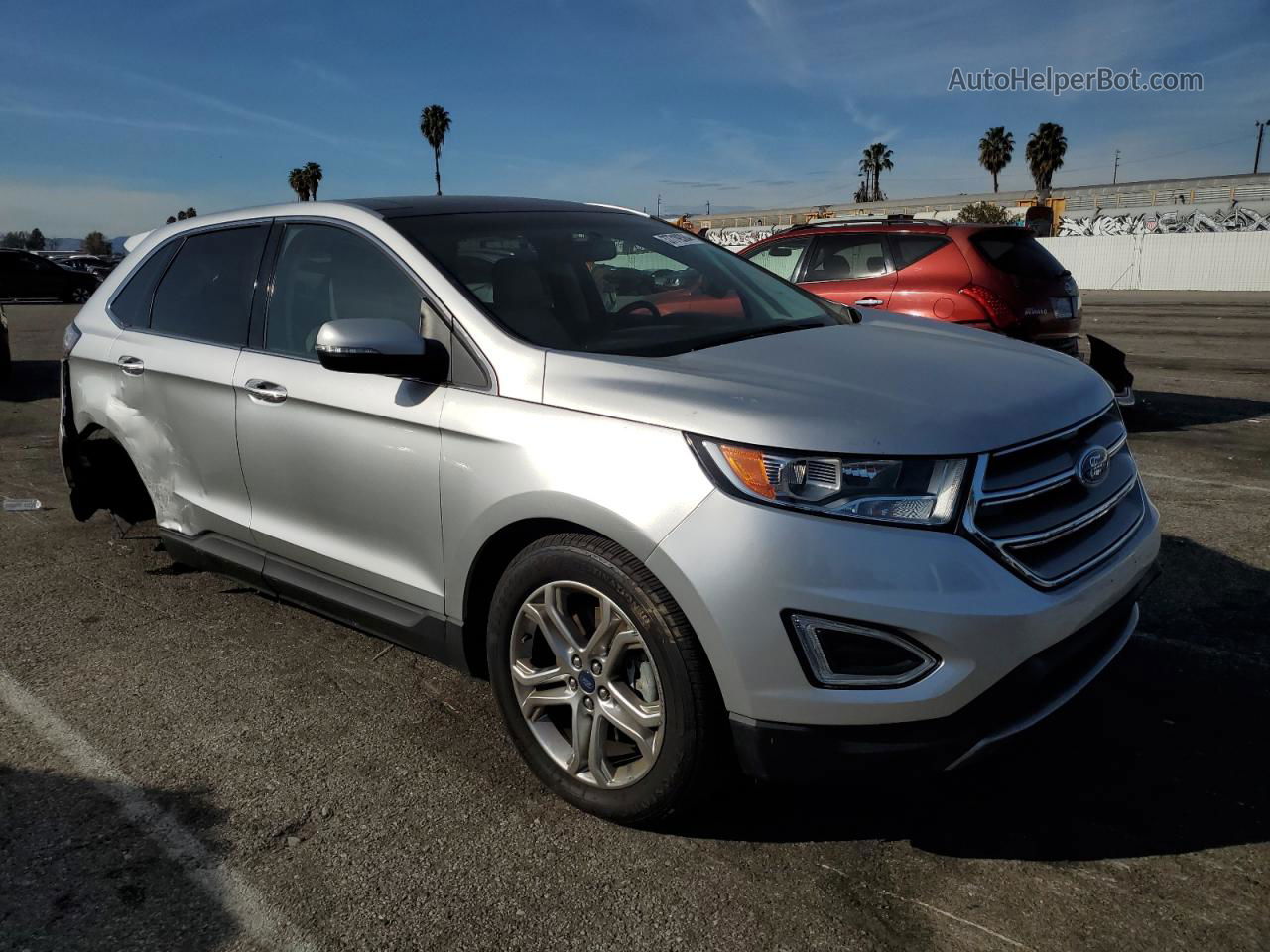 2018 Ford Edge Titanium Silver vin: 2FMPK3K86JBB88502