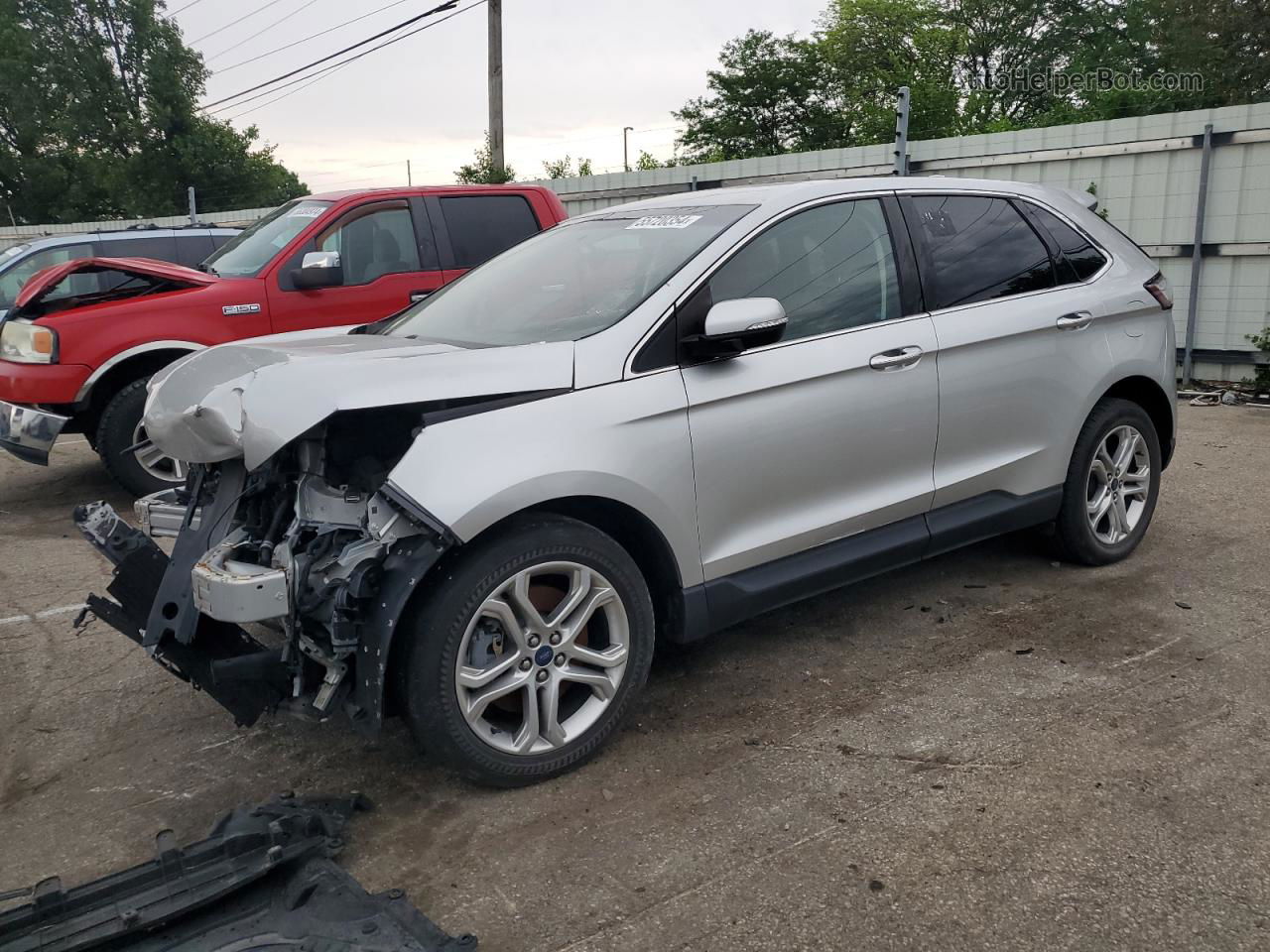 2018 Ford Edge Titanium Silver vin: 2FMPK3K86JBC02222