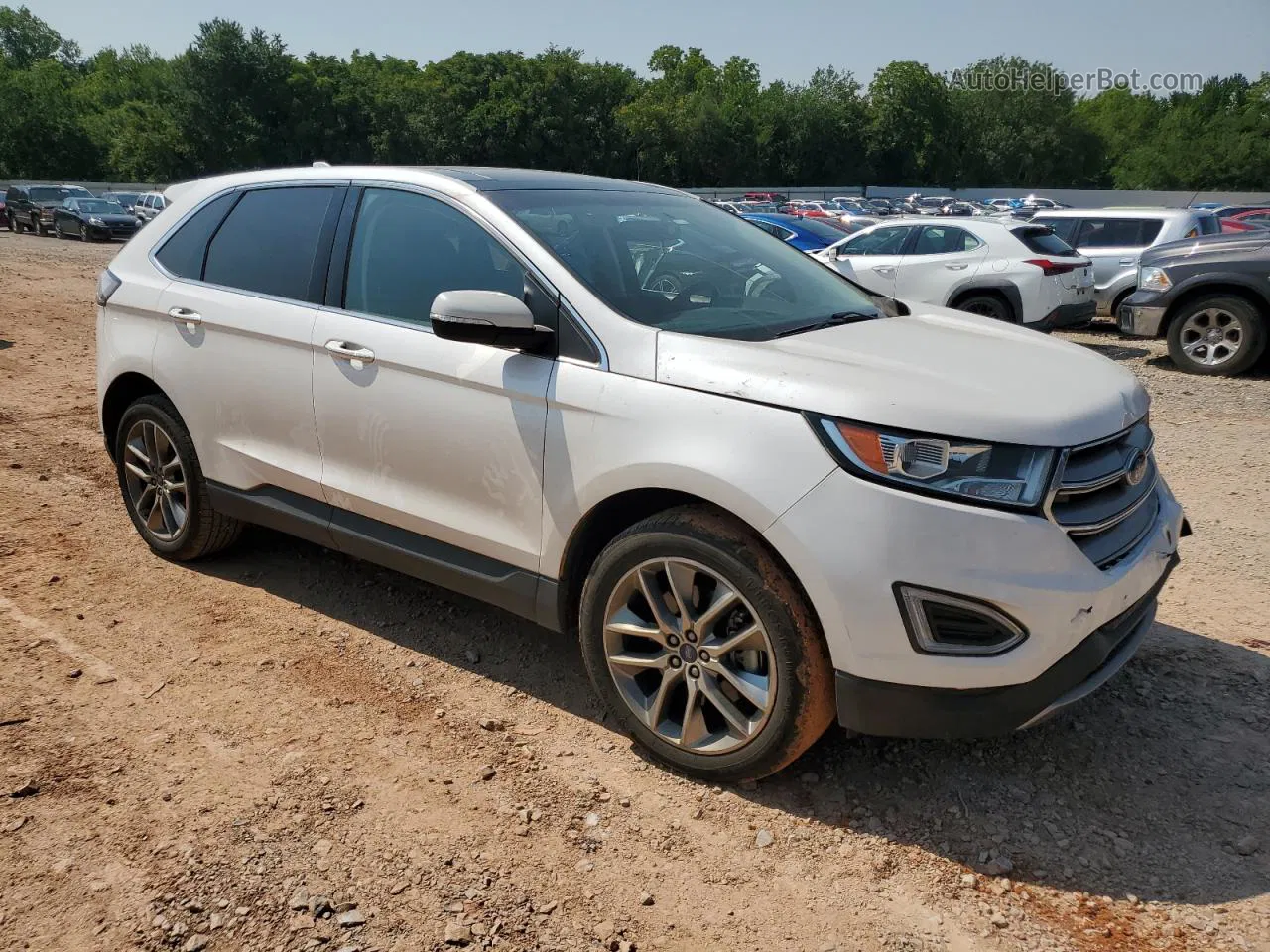 2018 Ford Edge Titanium White vin: 2FMPK3K87JBB51667