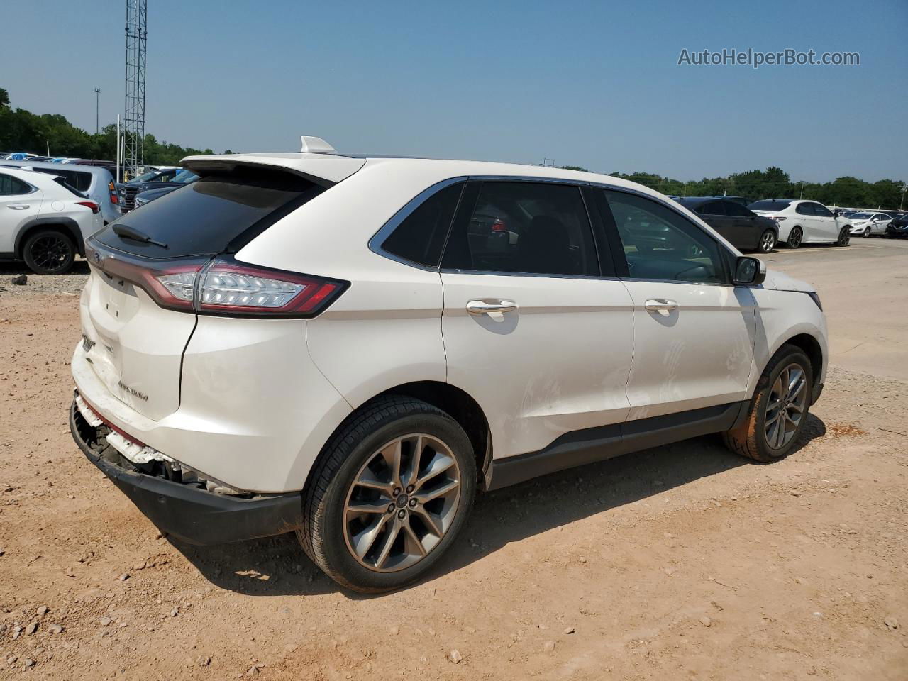 2018 Ford Edge Titanium White vin: 2FMPK3K87JBB51667