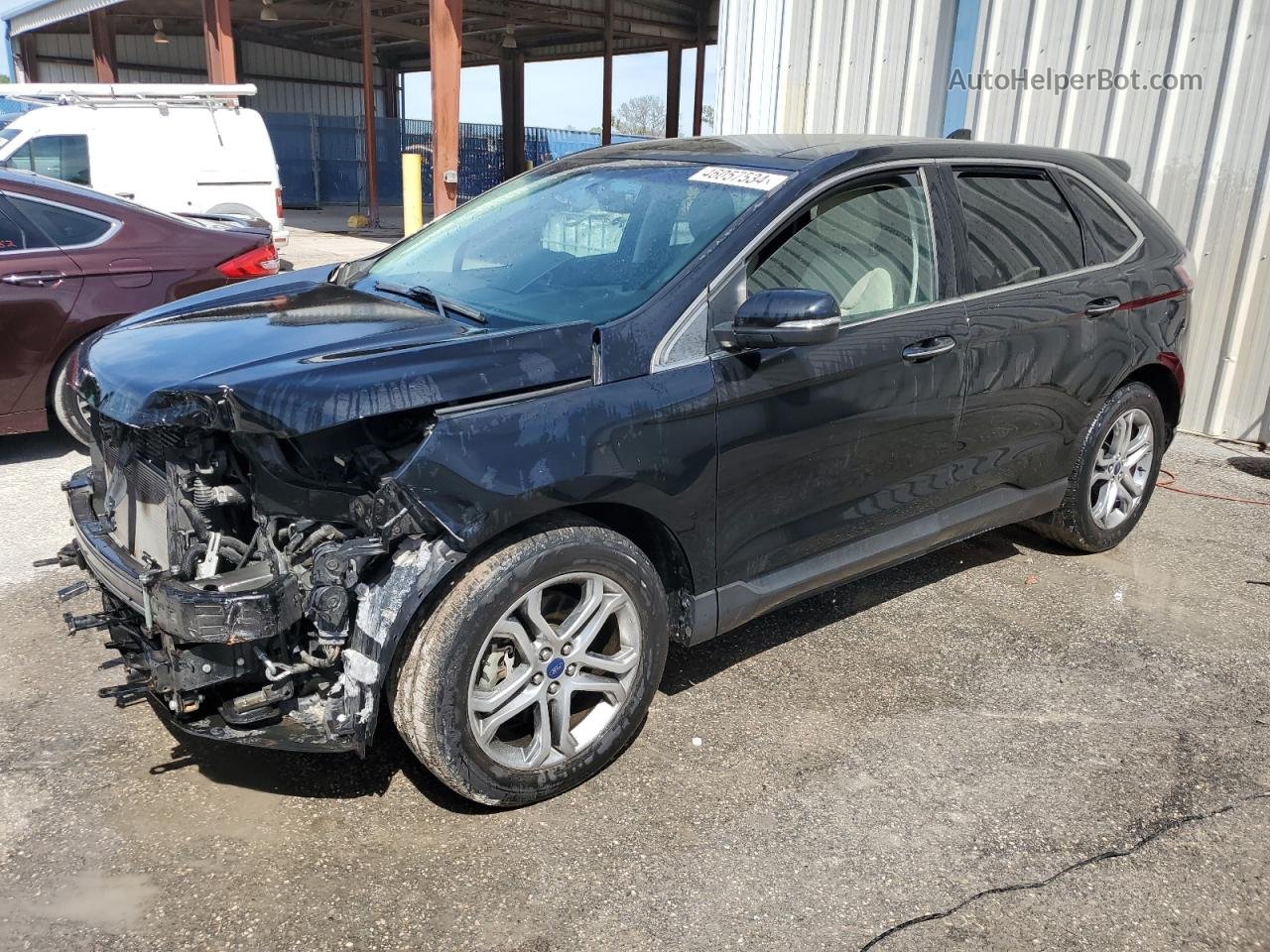 2016 Ford Edge Titanium Черный vin: 2FMPK3K88GBB42596