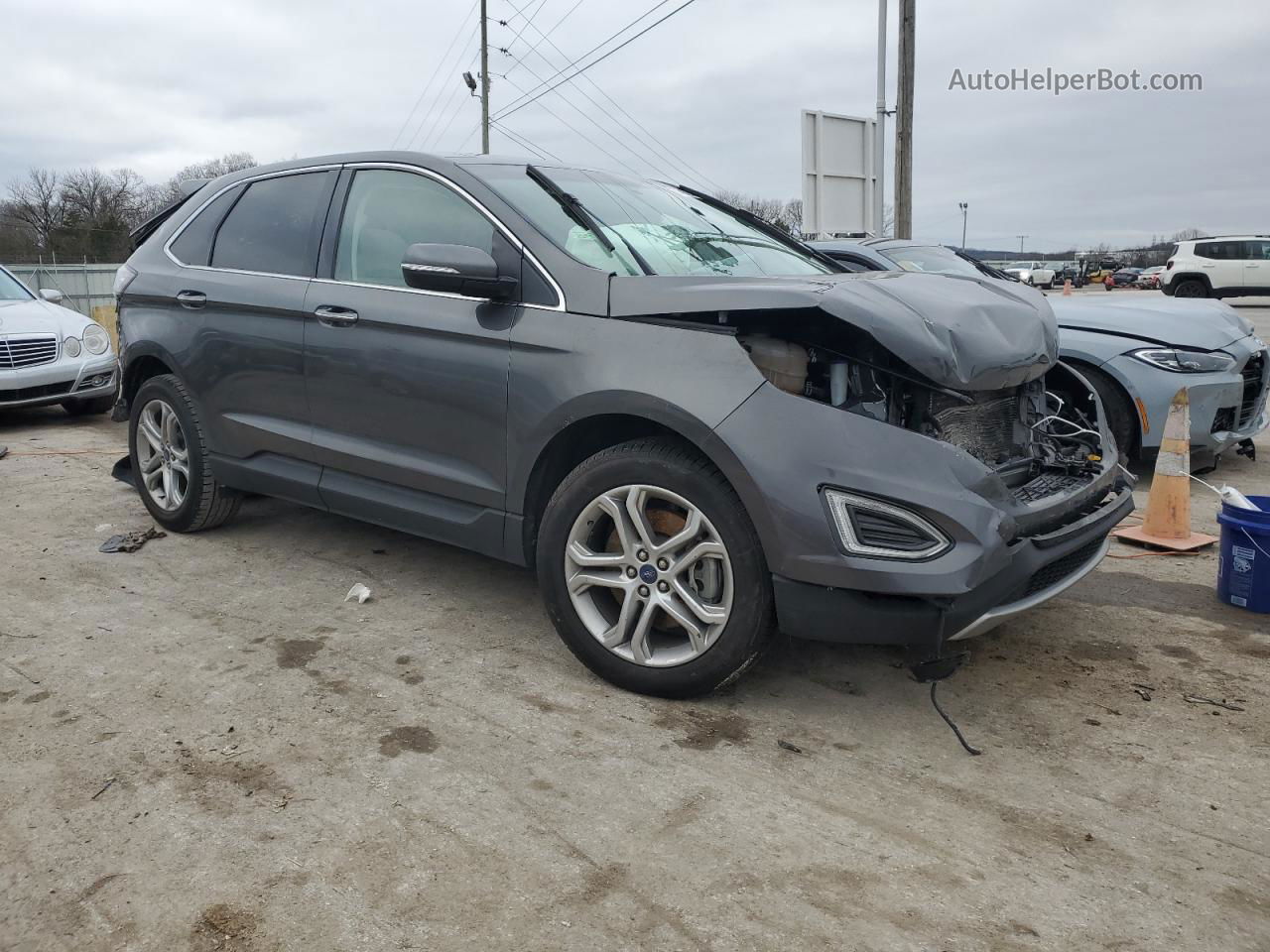 2018 Ford Edge Titanium Серый vin: 2FMPK3K88JBC20981