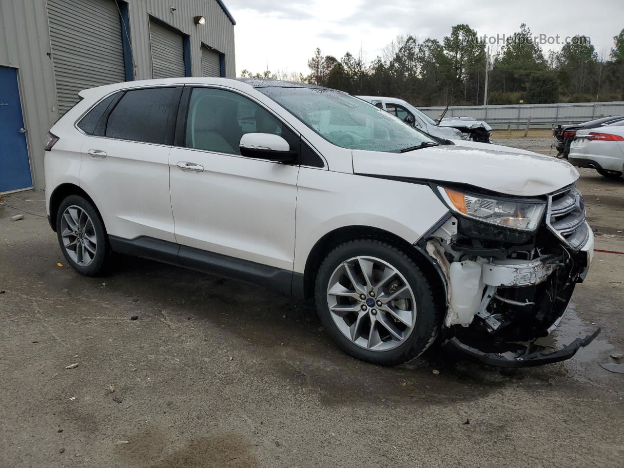 2016 Ford Edge Titanium White vin: 2FMPK3K89GBB76725