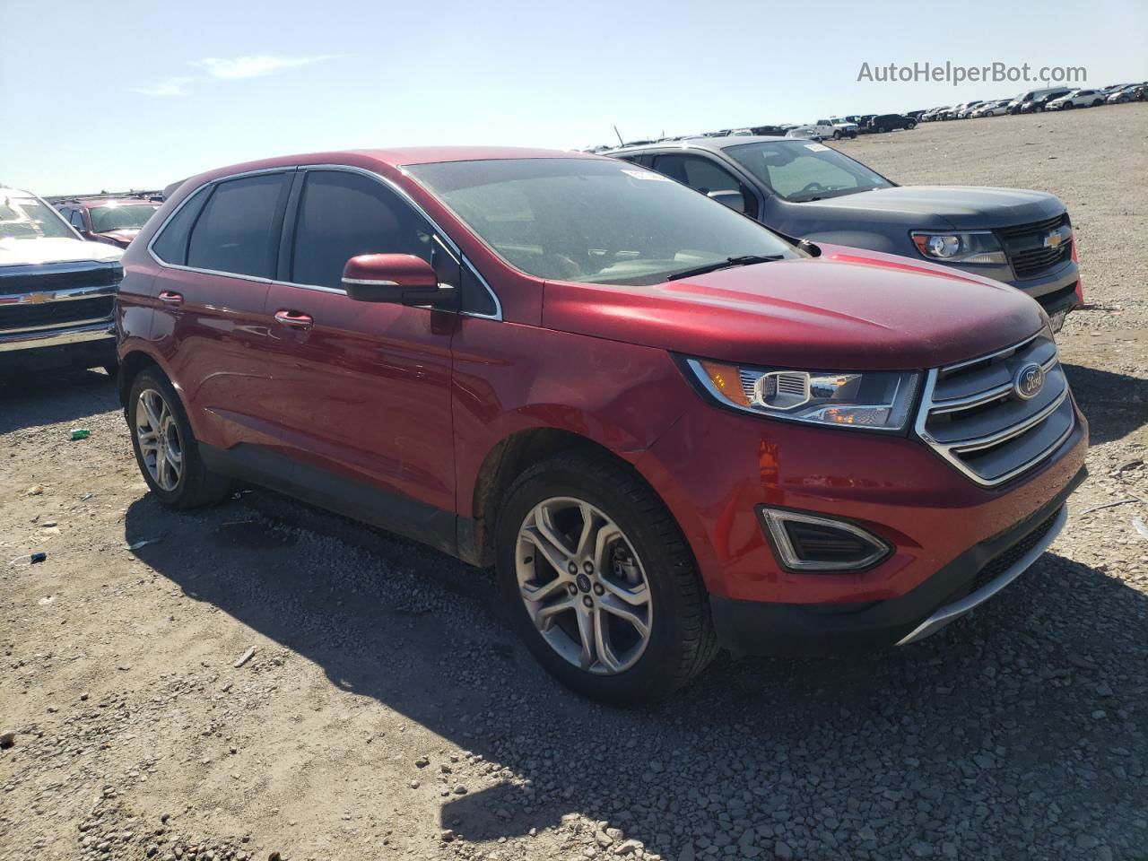 2017 Ford Edge Titanium Red vin: 2FMPK3K90HBB17458