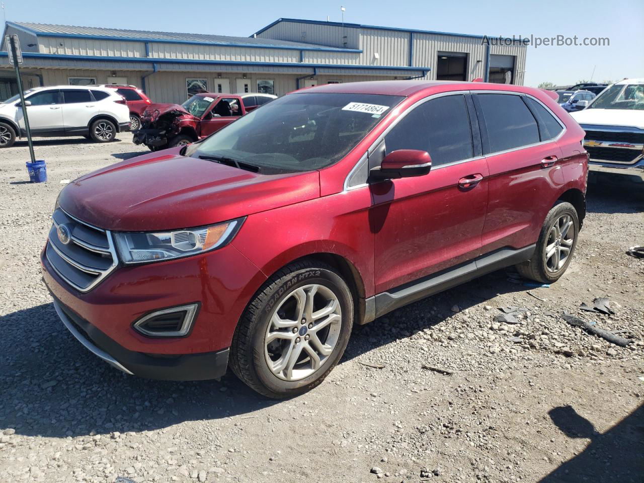 2017 Ford Edge Titanium Red vin: 2FMPK3K90HBB17458