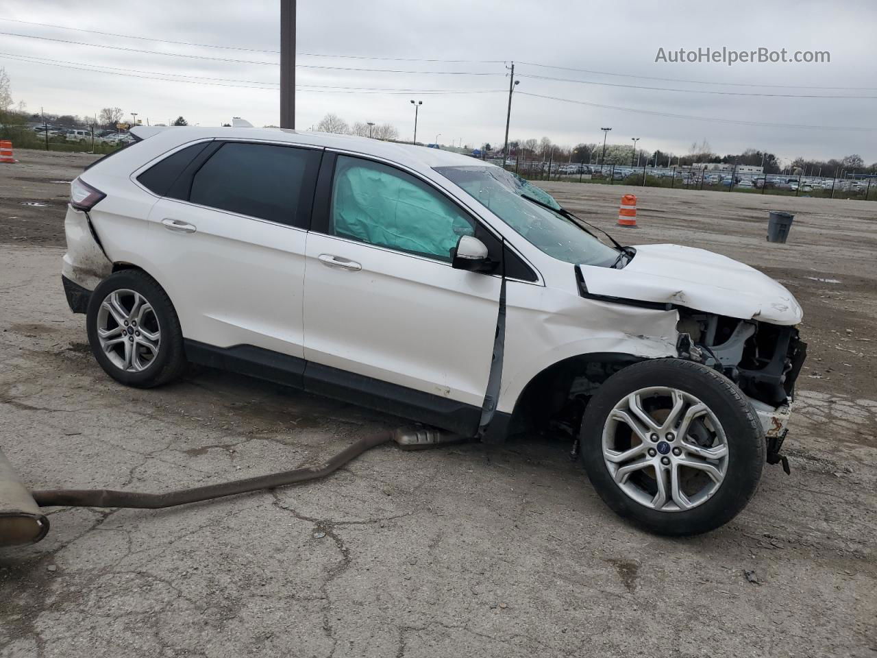 2017 Ford Edge Titanium White vin: 2FMPK3K90HBB20702