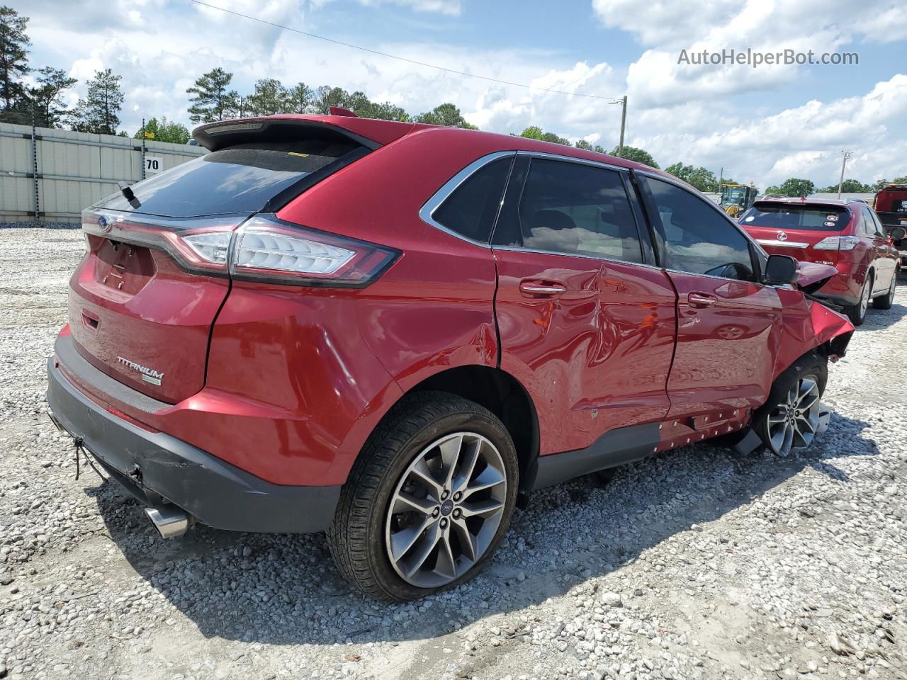 2016 Ford Edge Titanium Red vin: 2FMPK3K91GBC56397