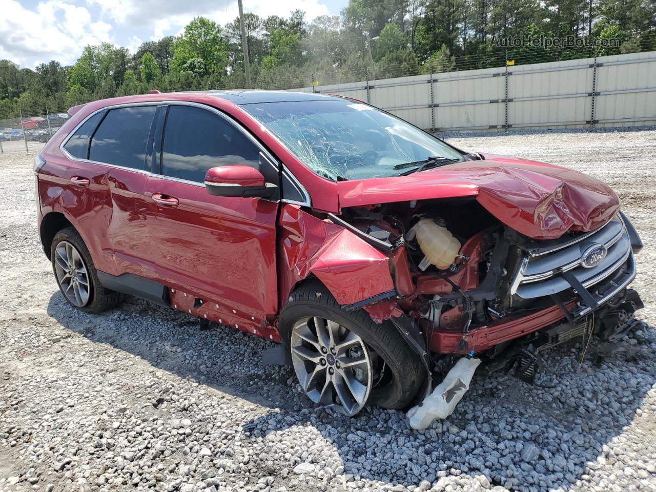 2016 Ford Edge Titanium Red vin: 2FMPK3K91GBC56397