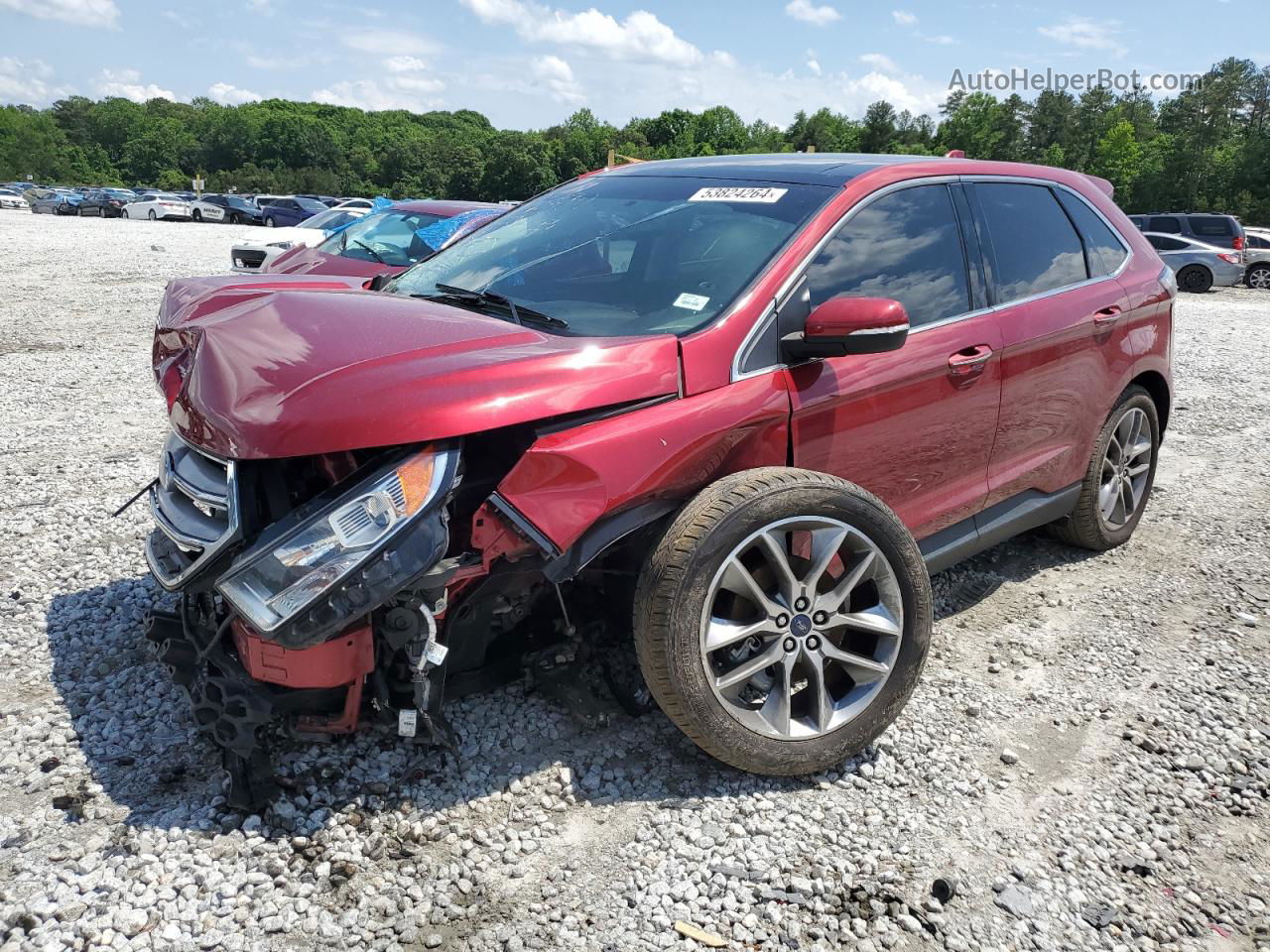 2016 Ford Edge Titanium Red vin: 2FMPK3K91GBC56397