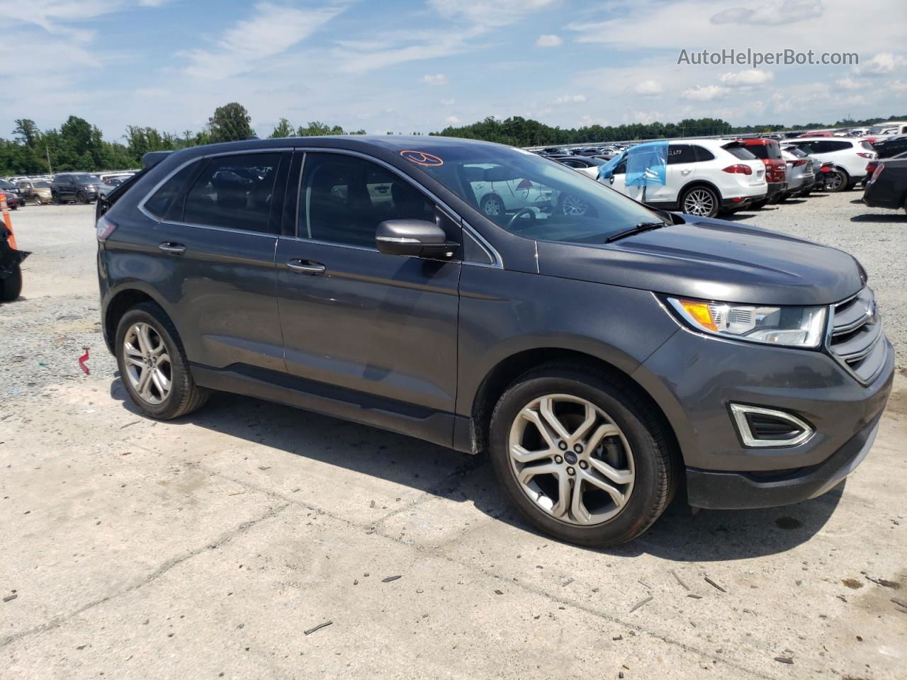 2017 Ford Edge Titanium Серебряный vin: 2FMPK3K91HBB20742