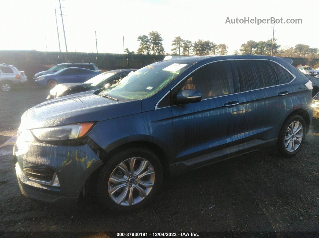 2019 Ford Edge Titanium Синий vin: 2FMPK3K91KBB42392