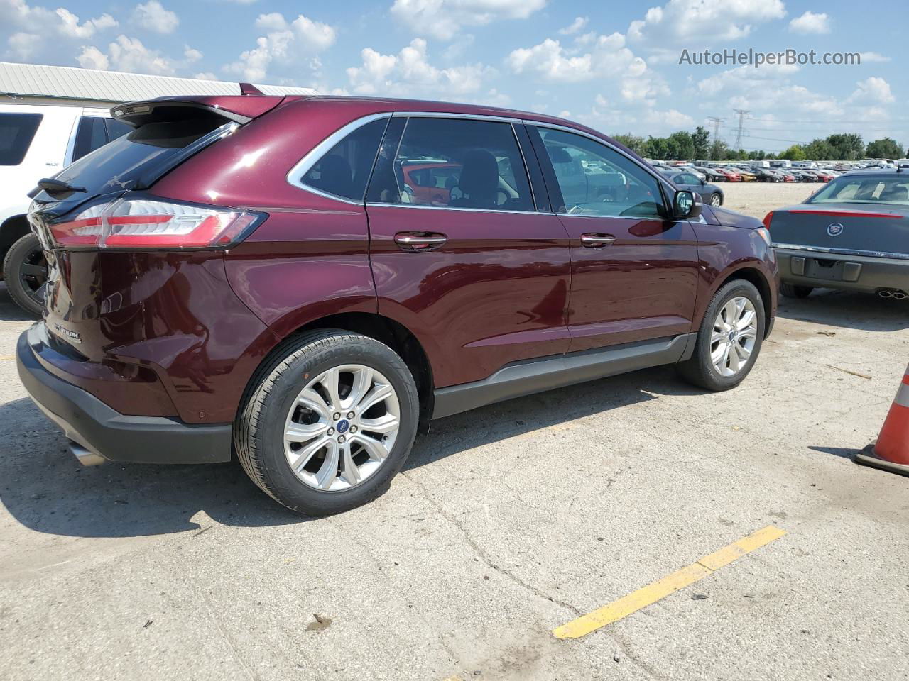 2020 Ford Edge Titanium Темно-бордовый vin: 2FMPK3K91LBA89596