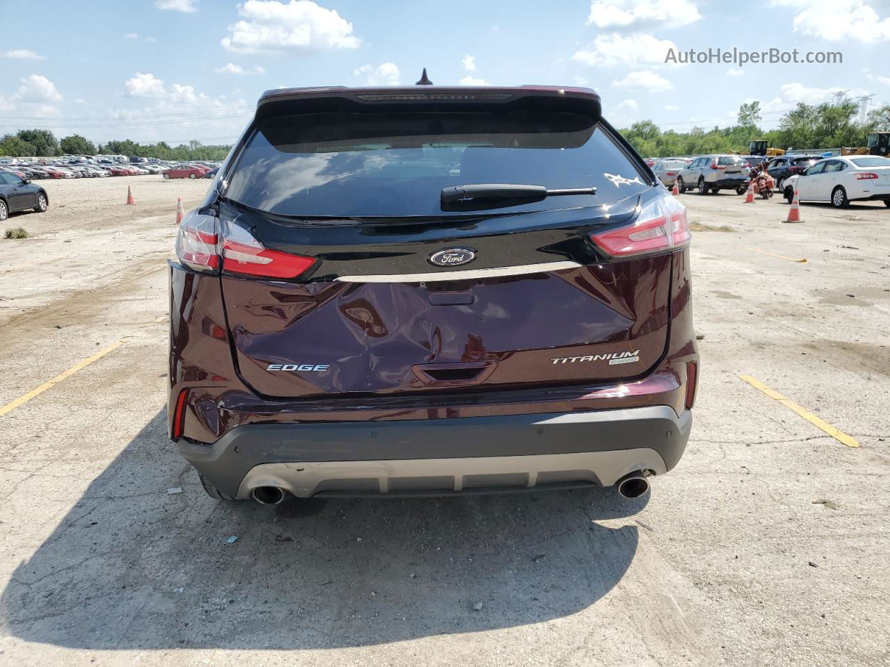 2020 Ford Edge Titanium Темно-бордовый vin: 2FMPK3K91LBA89596