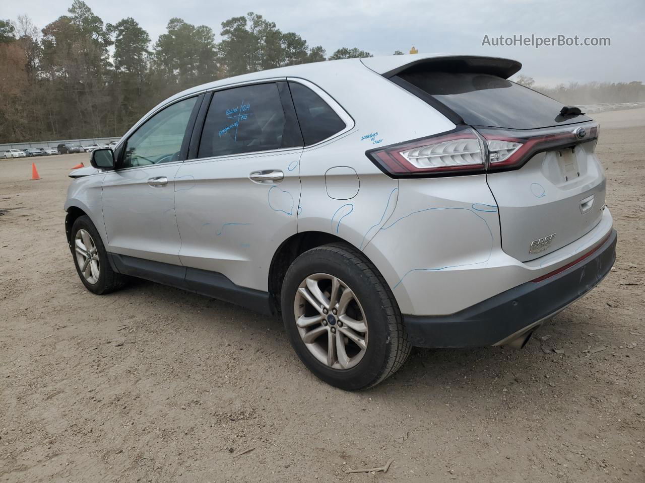 2016 Ford Edge Titanium Серебряный vin: 2FMPK3K92GBC23392