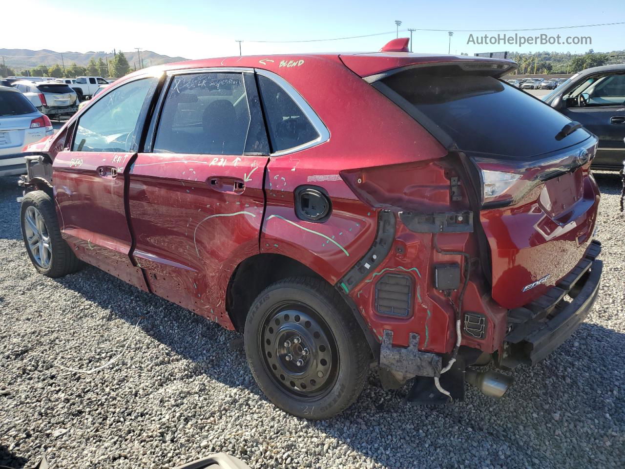 2017 Ford Edge Titanium Red vin: 2FMPK3K92HBB91027