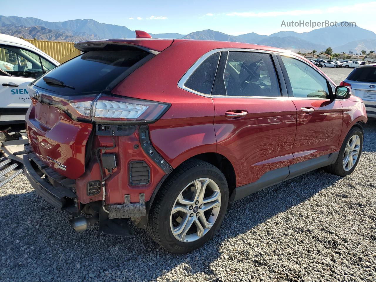 2017 Ford Edge Titanium Red vin: 2FMPK3K92HBB91027