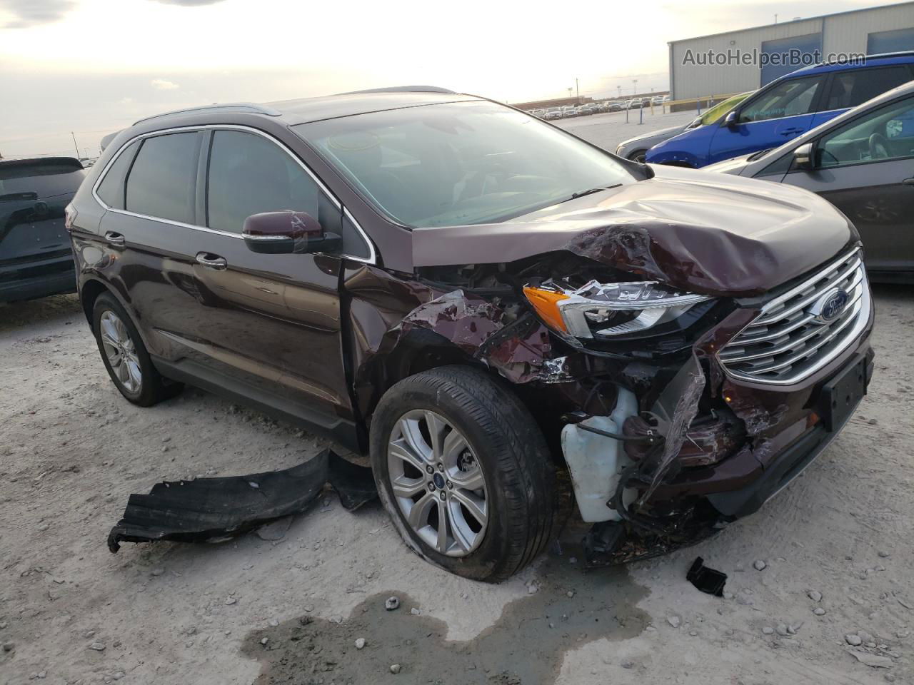 2019 Ford Edge Titanium Burgundy vin: 2FMPK3K92KBB21177