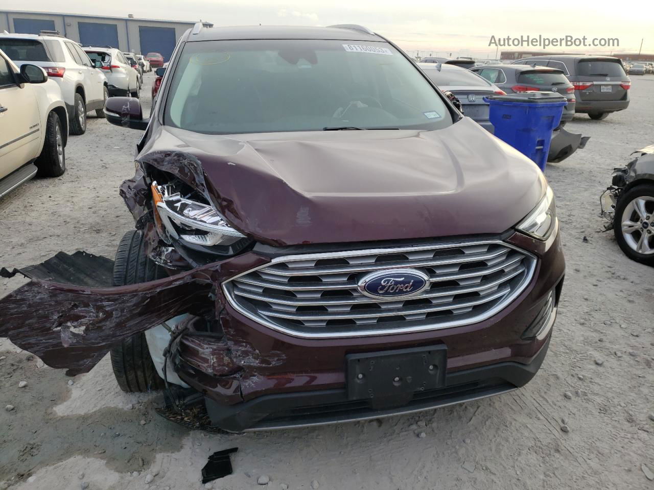 2019 Ford Edge Titanium Burgundy vin: 2FMPK3K92KBB21177