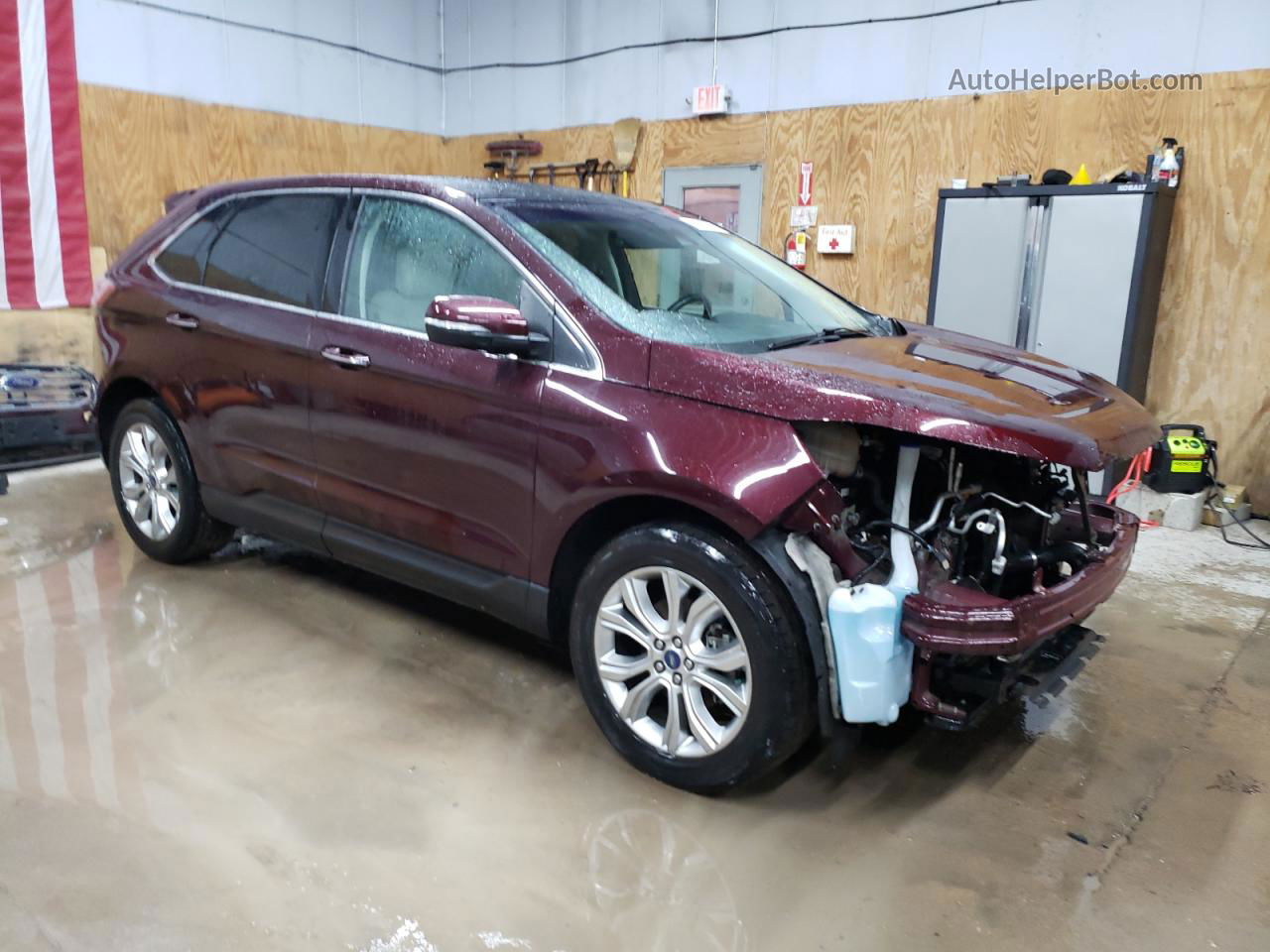 2019 Ford Edge Titanium Burgundy vin: 2FMPK3K92KBB31899