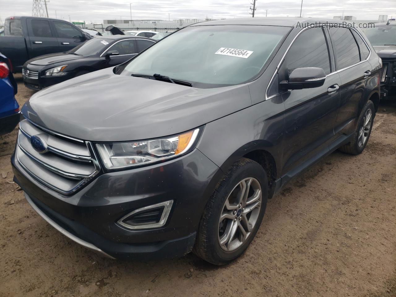 2016 Ford Edge Titanium Серый vin: 2FMPK3K93GBB12057