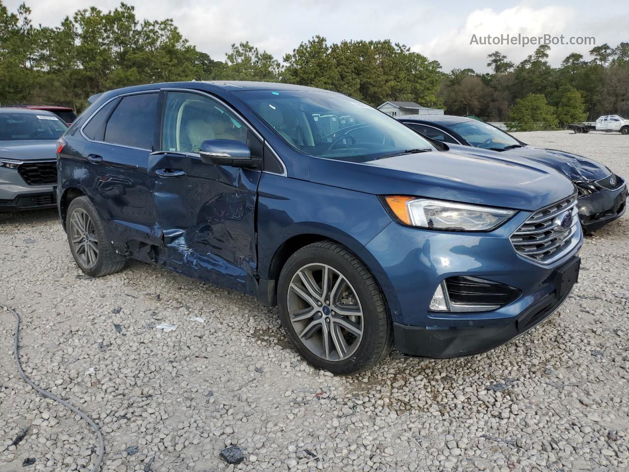 2019 Ford Edge Titanium Blue vin: 2FMPK3K93KBB09457