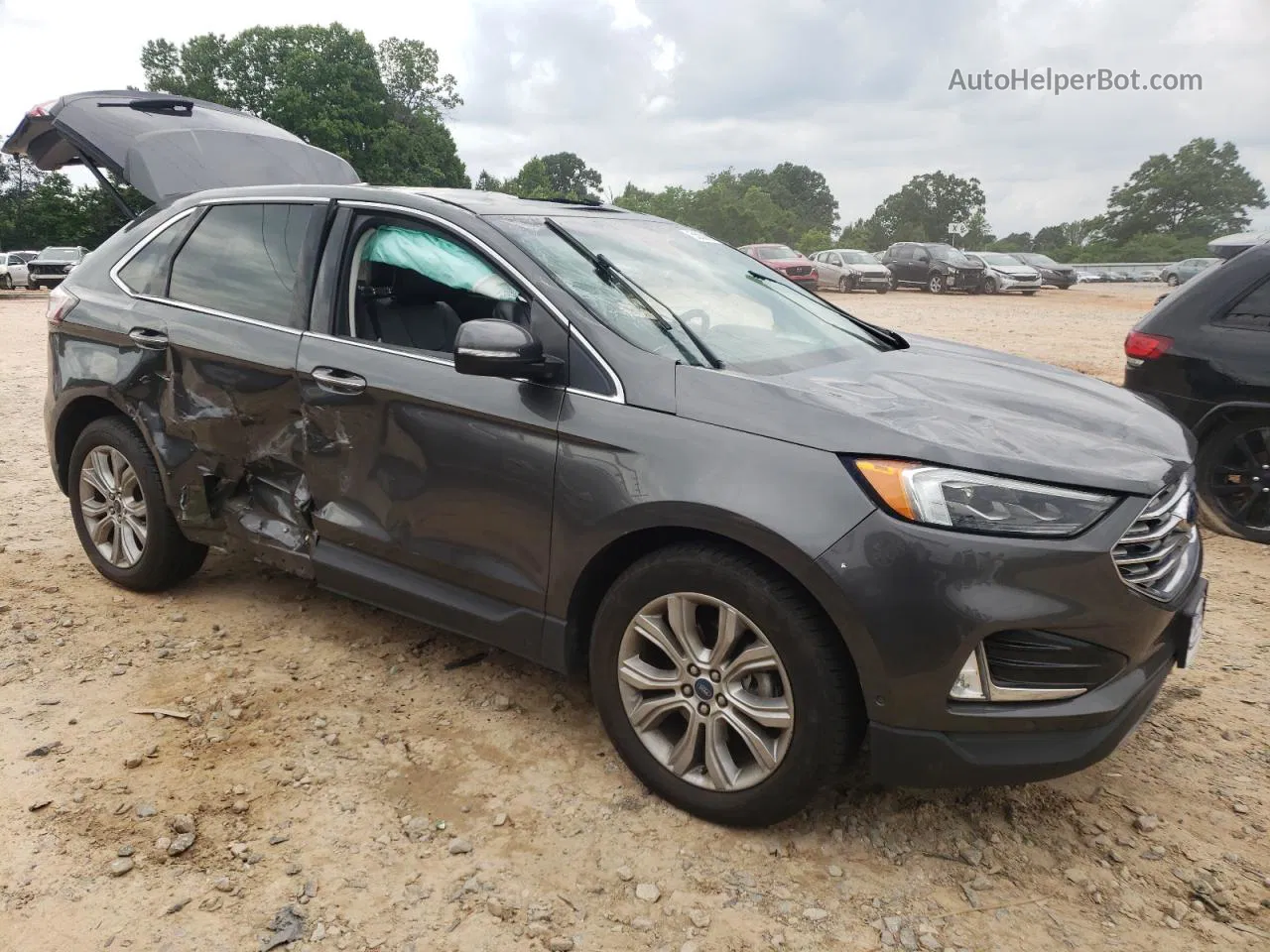 2019 Ford Edge Titanium Коричневый vin: 2FMPK3K93KBB47870