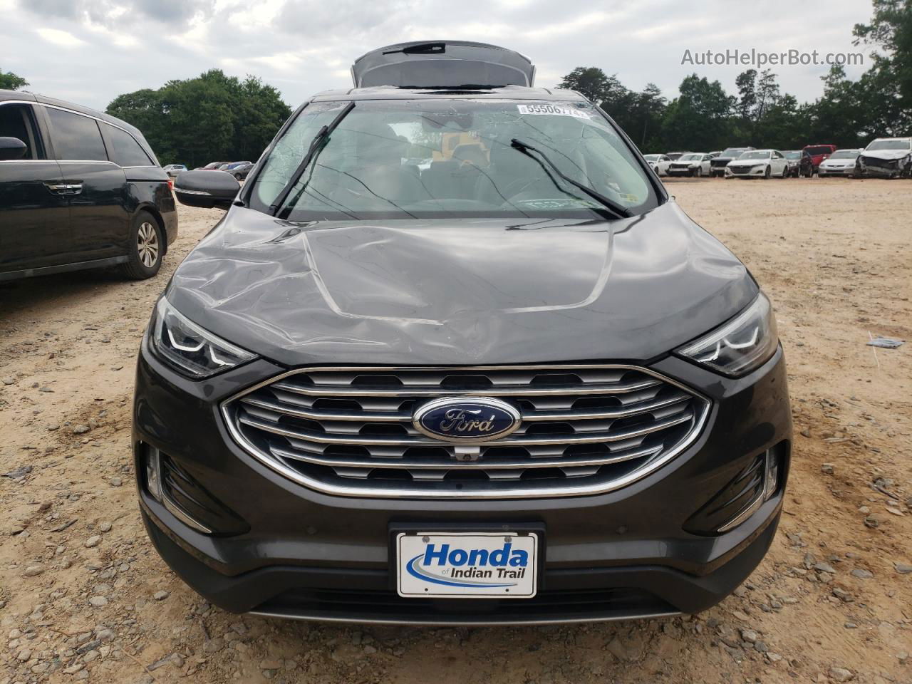 2019 Ford Edge Titanium Коричневый vin: 2FMPK3K93KBB47870