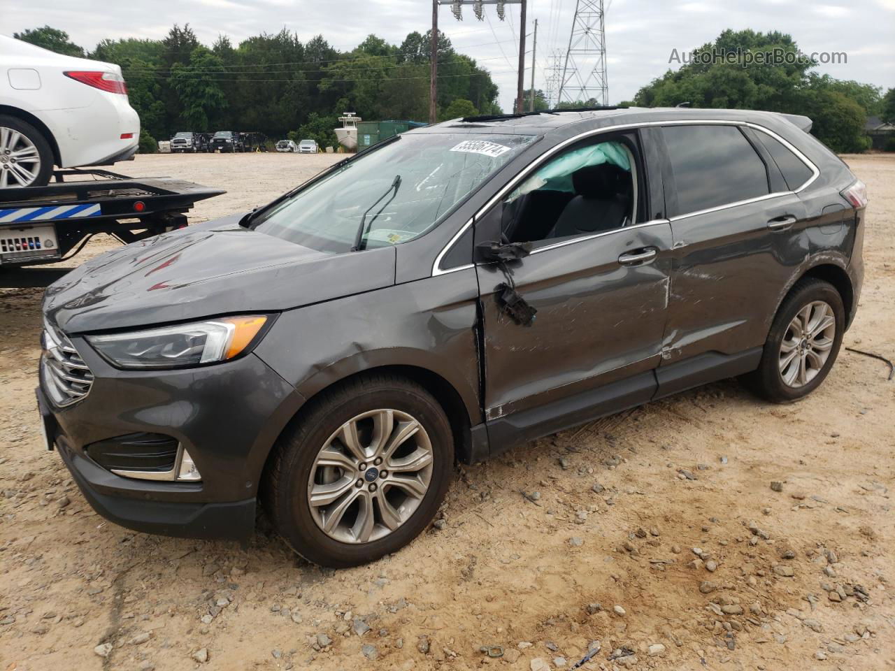 2019 Ford Edge Titanium Коричневый vin: 2FMPK3K93KBB47870