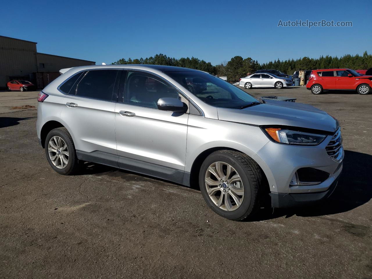 2019 Ford Edge Titanium Серебряный vin: 2FMPK3K93KBB81078