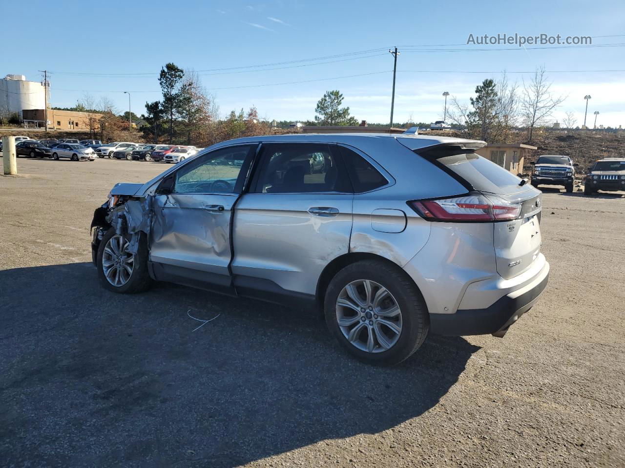 2019 Ford Edge Titanium Серебряный vin: 2FMPK3K93KBB81078