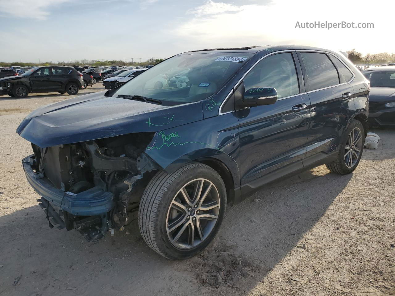 2020 Ford Edge Titanium Blue vin: 2FMPK3K93LBB52200