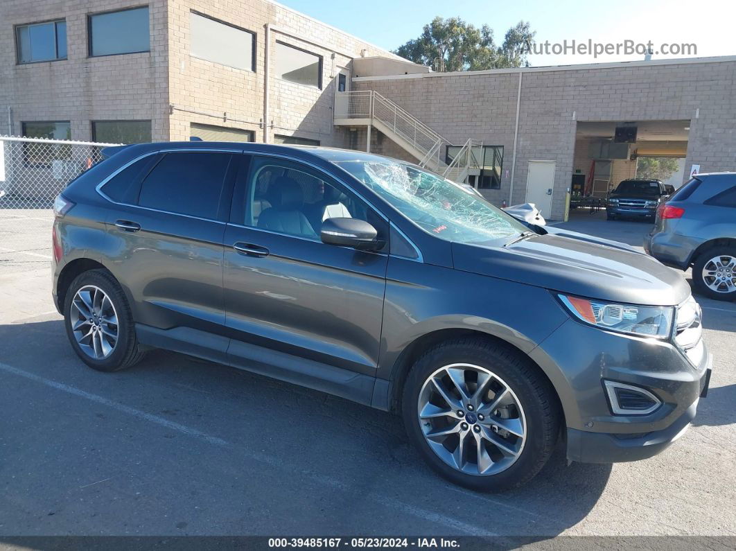 2015 Ford Edge Titanium Серый vin: 2FMPK3K94FBB60956