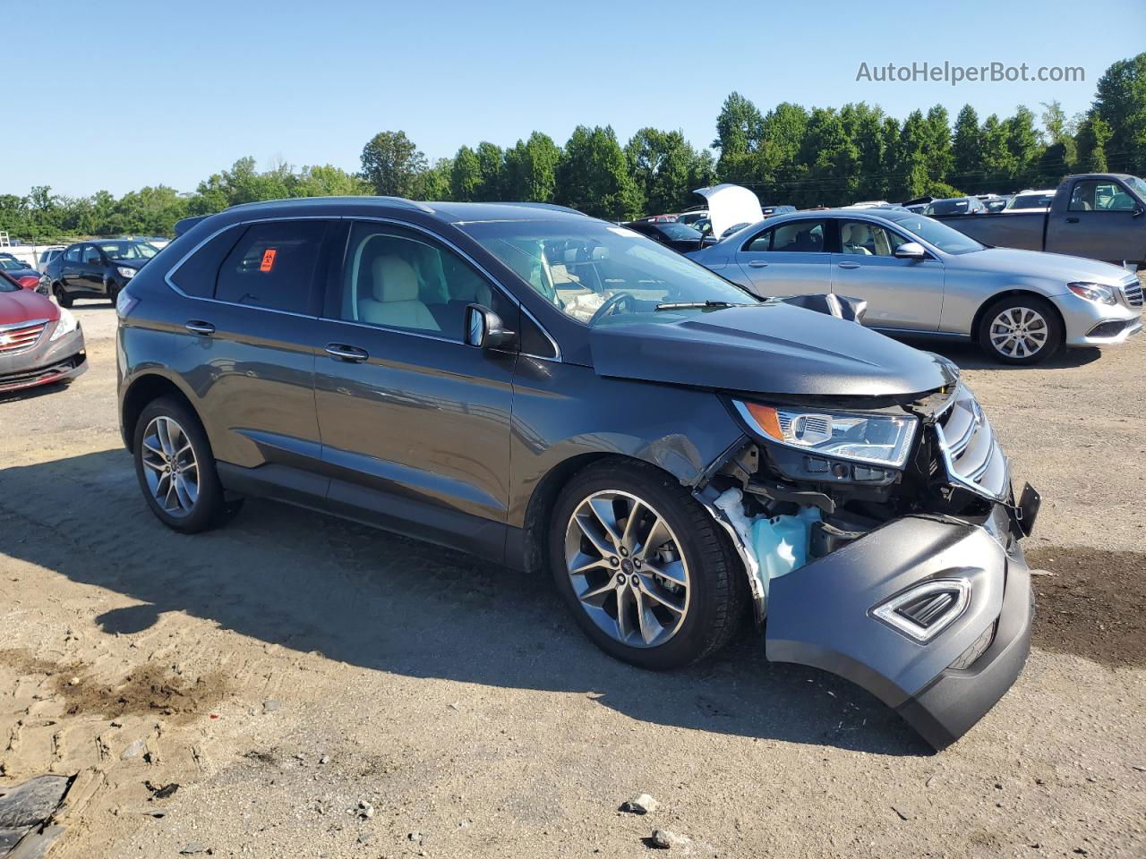 2016 Ford Edge Titanium Черный vin: 2FMPK3K94GBB70470