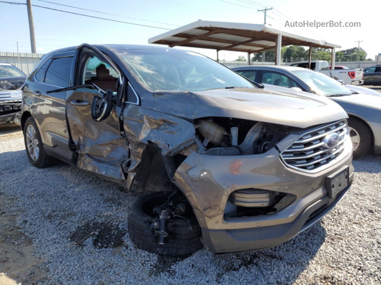 2019 Ford Edge Titanium Серый vin: 2FMPK3K94KBB54875