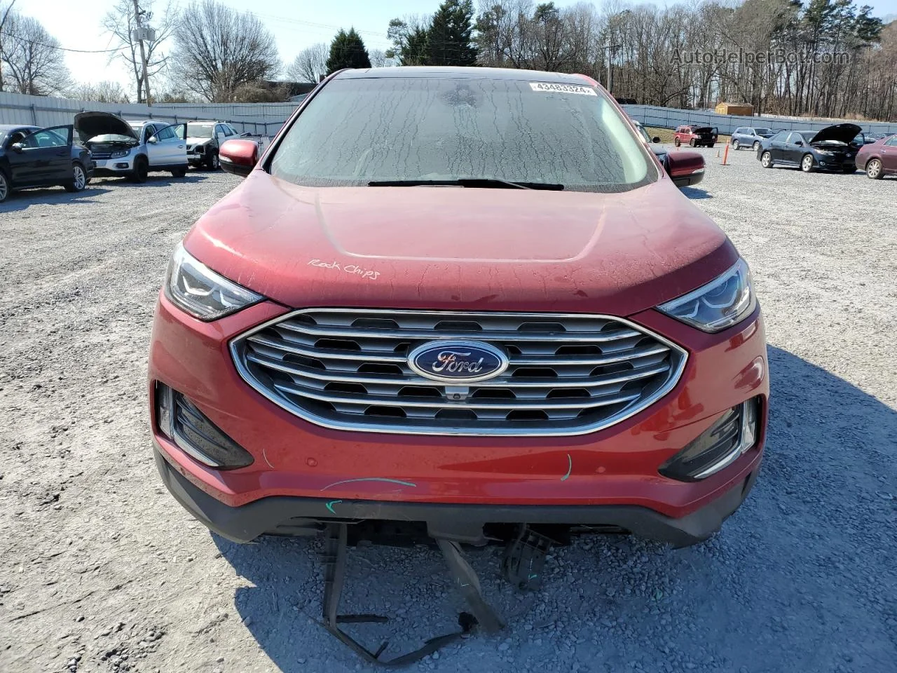 2020 Ford Edge Titanium Red vin: 2FMPK3K94LBB09341