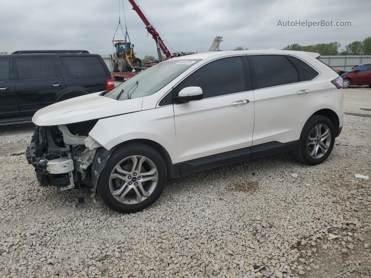 2017 Ford Edge Titanium White vin: 2FMPK3K95HBB76117