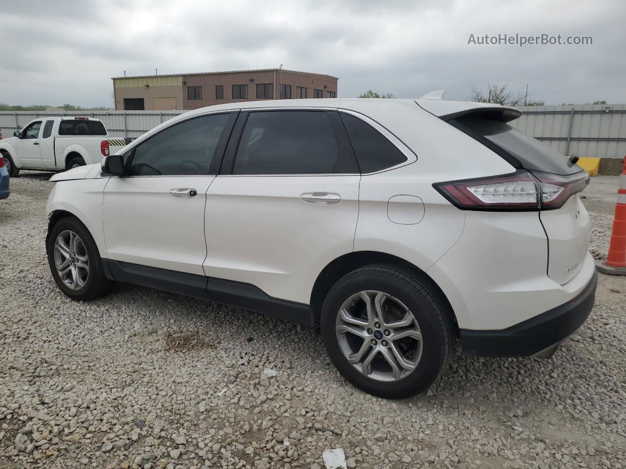 2017 Ford Edge Titanium White vin: 2FMPK3K95HBB76117