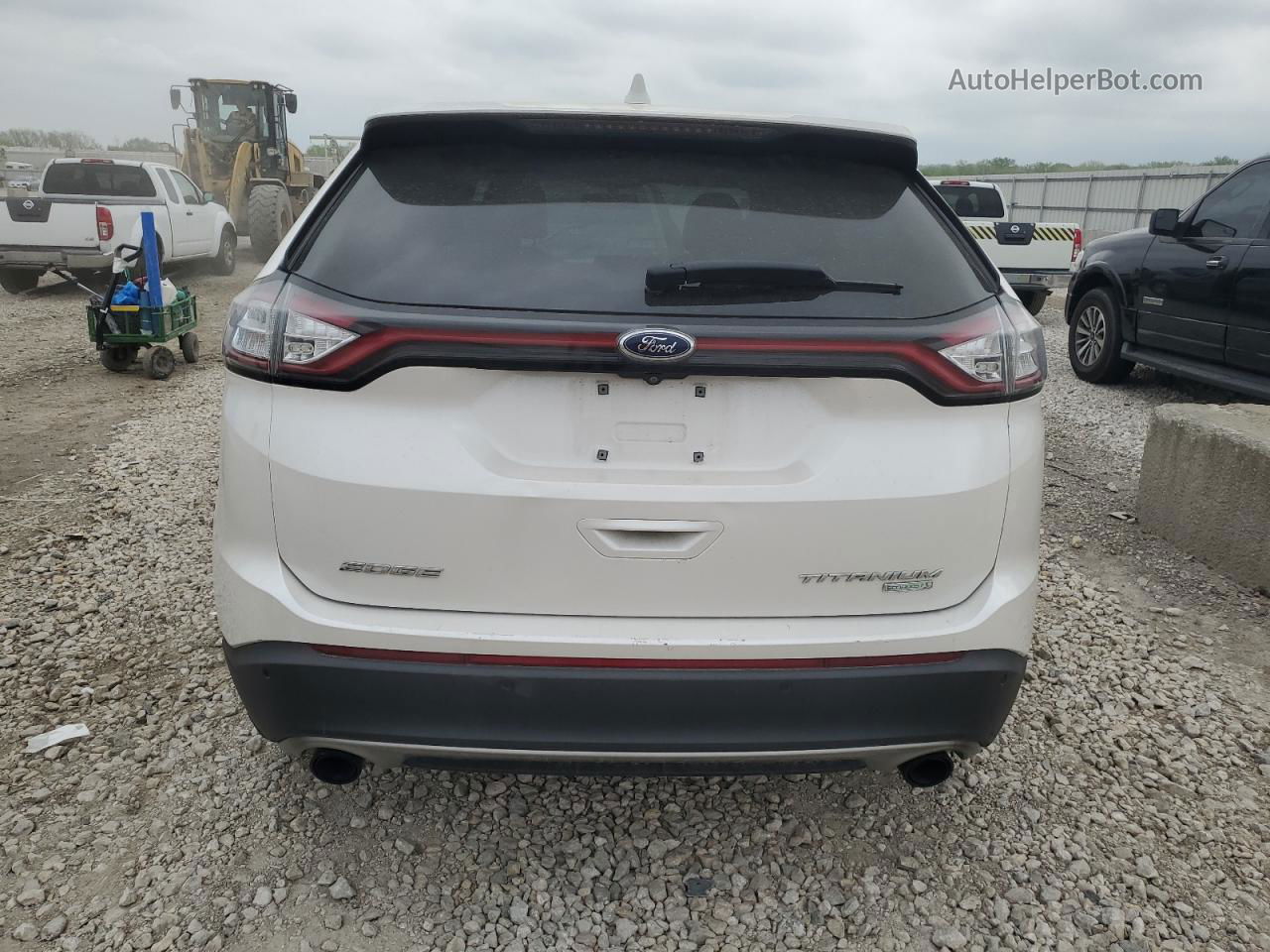 2017 Ford Edge Titanium White vin: 2FMPK3K95HBB76117