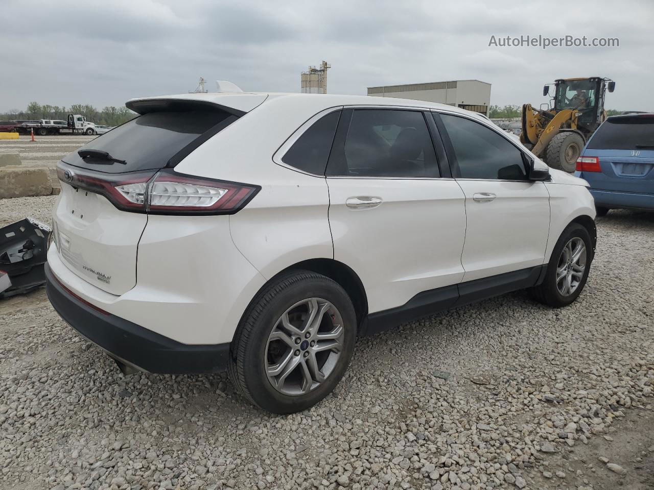 2017 Ford Edge Titanium White vin: 2FMPK3K95HBB76117