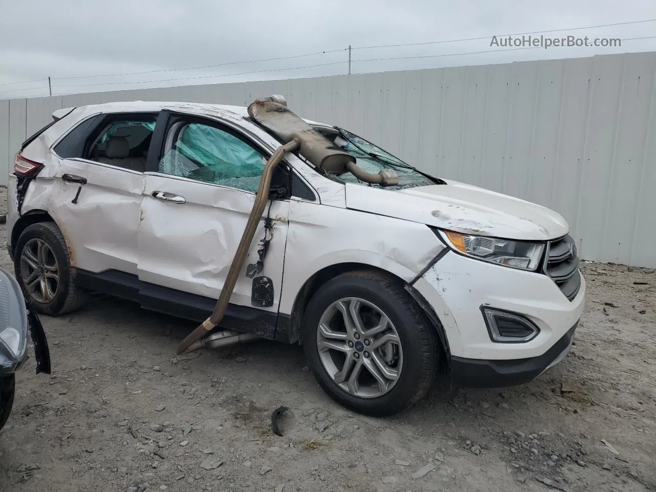 2017 Ford Edge Titanium White vin: 2FMPK3K96HBC51570