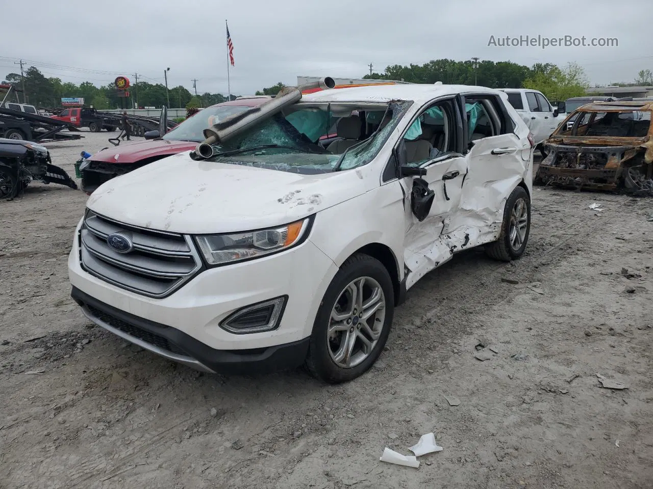 2017 Ford Edge Titanium White vin: 2FMPK3K96HBC51570