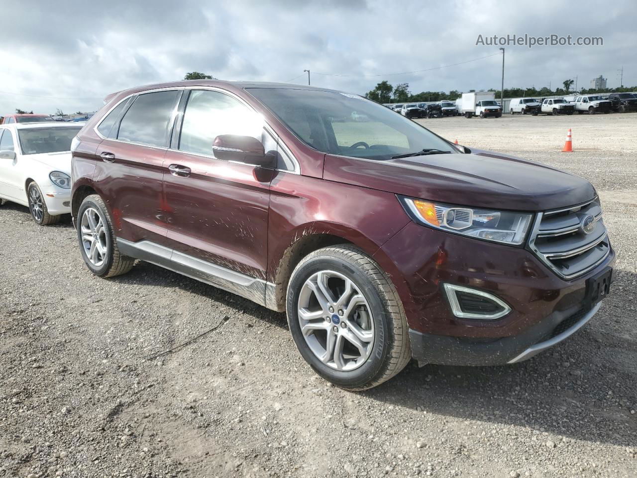 2017 Ford Edge Titanium Burgundy vin: 2FMPK3K96HBC54615