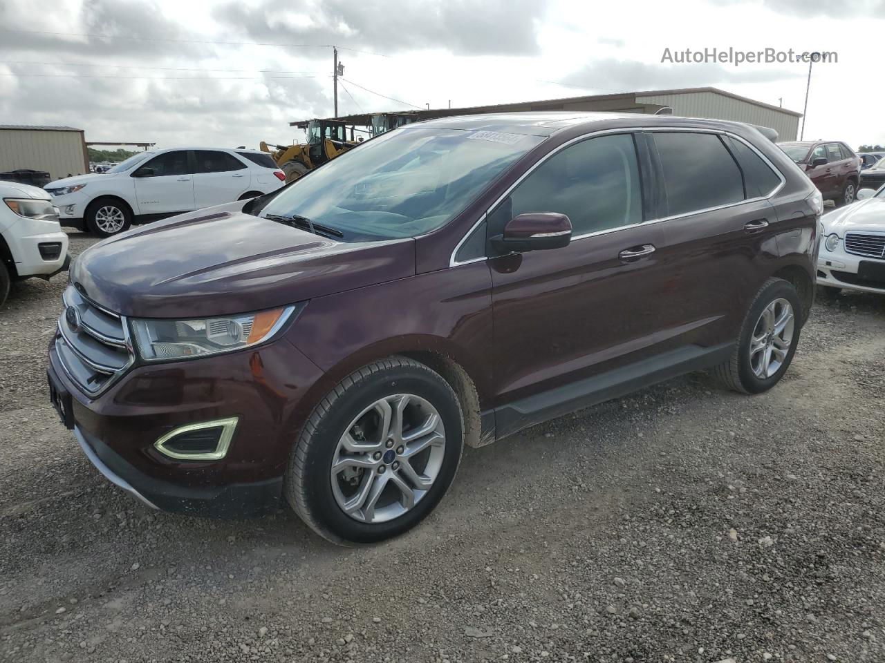 2017 Ford Edge Titanium Бордовый vin: 2FMPK3K96HBC54615